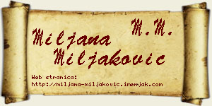 Miljana Miljaković vizit kartica